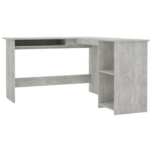 vidaXL L-Shaped Corner Desk Concrete Grey 120x140x75 cm Engineered Wood