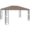 vidaXL Gazebo | Taupe | Polyester canopy, steel frame | Large | Gazebo