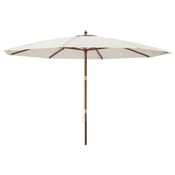 vidaXL Garden Parasol with Wooden Pole Sand 400x273 cm