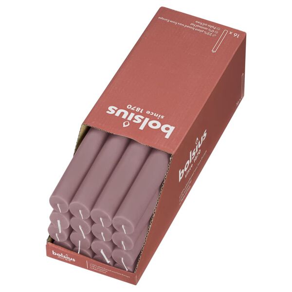 Bolsius Table Candles Shine 16 pcs 27 cm Ash Rose