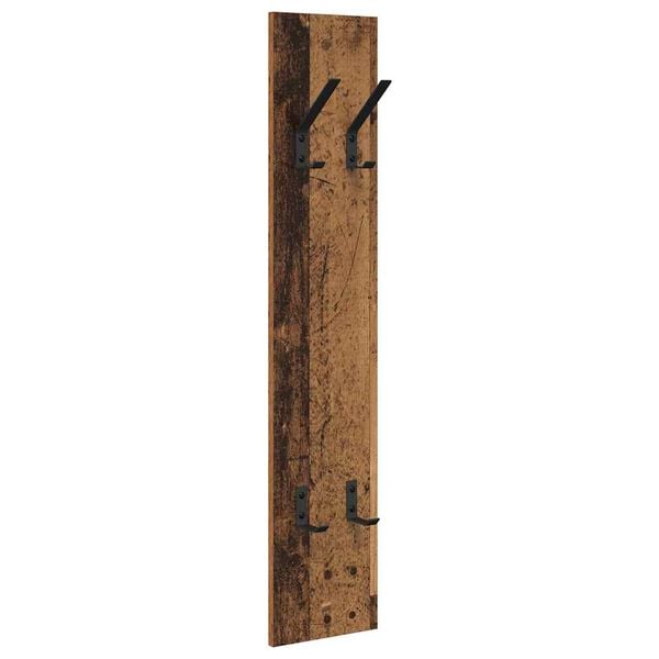vidaXL Wall-Mounted Coat Rack Wall-mounted Old wood 20 x 1.5 x 100 cm