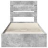 vidaXL Storage Bed Concrete Grey 90 x 200 cm Engineered Wood