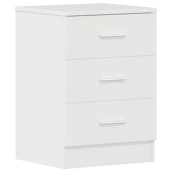 vidaXL Bedside Cabinets 2 pcs High Gloss White 38x35x56 cm Engineered Wood