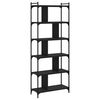 vidaXL Bookcase 6-Tier Black 76x32x192 cm Engineered Wood