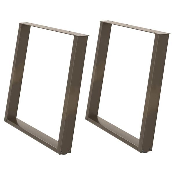 vidaXL Dining Table Legs U-Shaped 2 pcs Natural Steel 100x(72-73) cm Steel