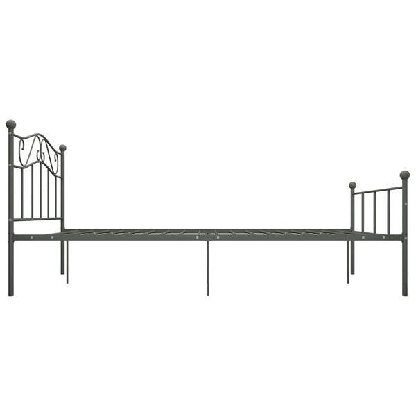 vidaXL Bed Frame without Mattress Grey Metal 140x200 cm