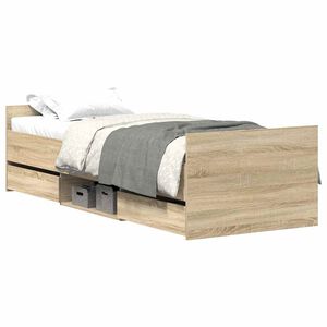 vidaXL Bed Frame without Mattress Sonoma Oak 75x190 cm Small Single