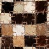vidaXL Rug Genuine Leather Patchwork 160x230 cm Square Brown/White
