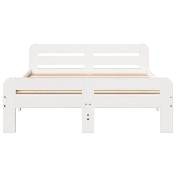 vidaXL Bed Frame without Mattress White 180x200 cm Super King Size Solid Wood Pine
