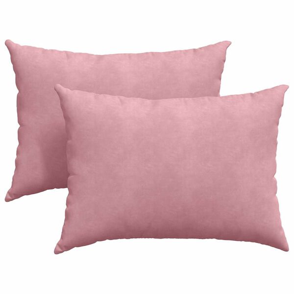 vidaXL Sofa Pillows 2 pcs Pink 70 x 50 cm Corduroy Fabric