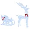 vidaXL Reindeer Pull Sleigh Cold white 70 x 26 x 130 cm Acrylic