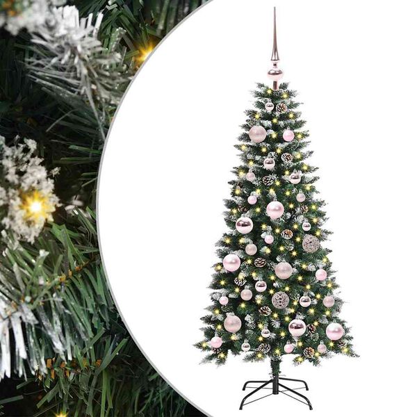 vidaXL Artificial Christmas Tree with 150 LEDs Green 55 x 55 x 120 cm