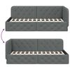 vidaXL Corner Bed Frame with Headboard Dark Grey 100 x 200 cm Fabric