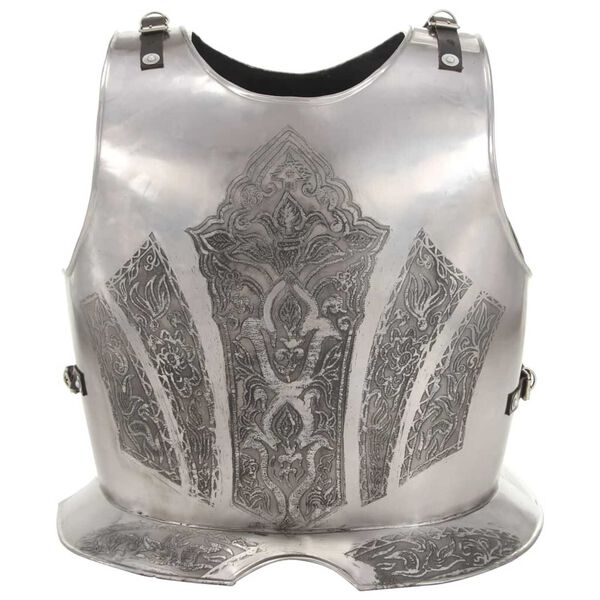 vidaXL Medieval Knight Body Armour Cuirass Replica LARP Silver Steel