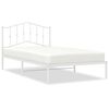 vidaXL Metal Bed Frame without Mattress with Headboard White 100x200cm