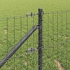 vidaXL Fence with Post Grey 1 x 25 m Steel and PVC