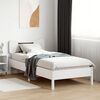 vidaXL Bed Frame without Mattress White 75x190 cm Small Single Solid Wood Pine