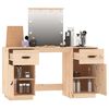 vidaXL Dressing Table Set with LED Solid Wood Pine