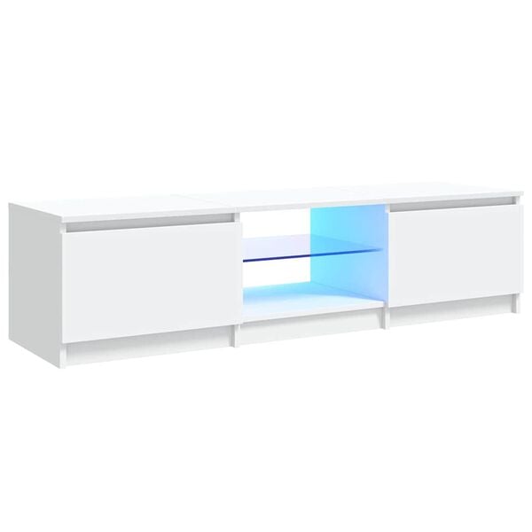 vidaXL TV Cabinet with LED Lights White 140x40x36 cm