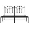 vidaXL Metal Bed Frame without Mattress with Headboard Black 150x200cm