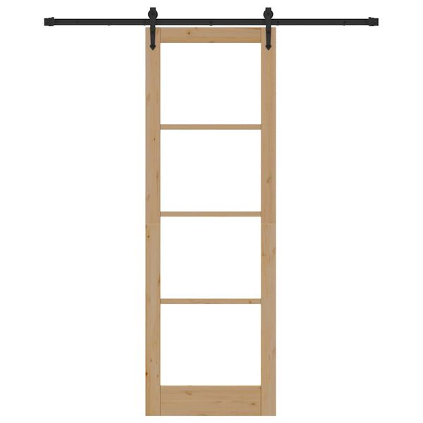 vidaXL Sliding Door Natural and Black 78 x 232 cm