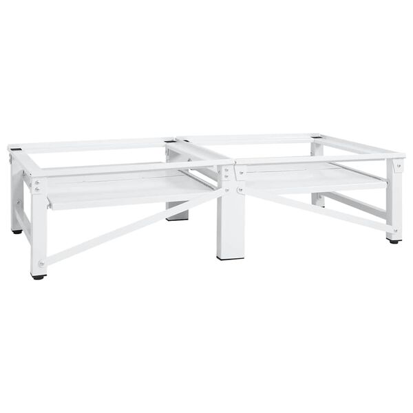 vidaXL Washing and Drying Machine Pedestal with Pull-out Shelves White