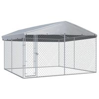 vidaXL Outdoor Dog Kennel with Roof 382x382x225 cm