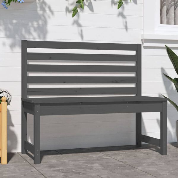 vidaXL Garden Bench Grey 109 cm Solid Wood Pine