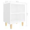 vidaXL Bed Cabinets with Solid Wood Legs 2 pcs White 40x30x50 cm