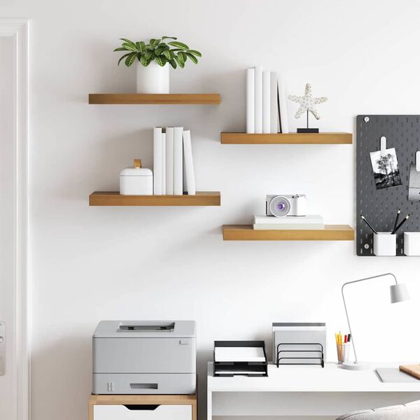 vidaXL Wall Shelf 4 pcs Brown 50 x 23 x 4 cm Engineered Wood