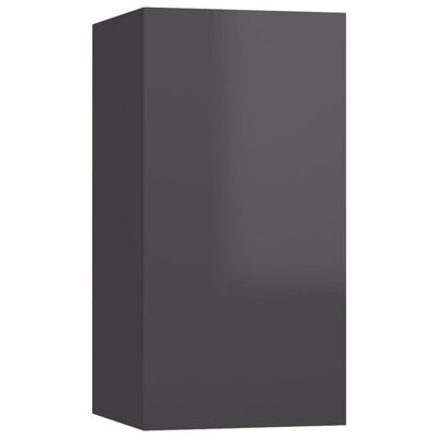 vidaXL TV Cabinets 4 pcs High Gloss Grey 30.5x30x60 cm Engineered Wood