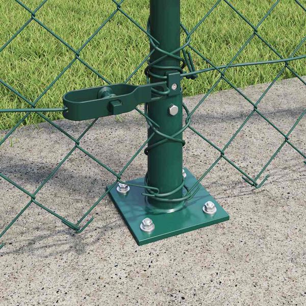 vidaXL Fence Post Green 25 x 1.6 m (60 x 60 mm mesh) Steel and PVC