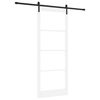 vidaXL Sliding Door ORKDAL White 93 x 232 cm Solid Pine Wood and Glass