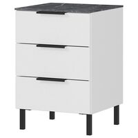 Germania Bedside Table GW-California 41x40x60 cm White and Marble