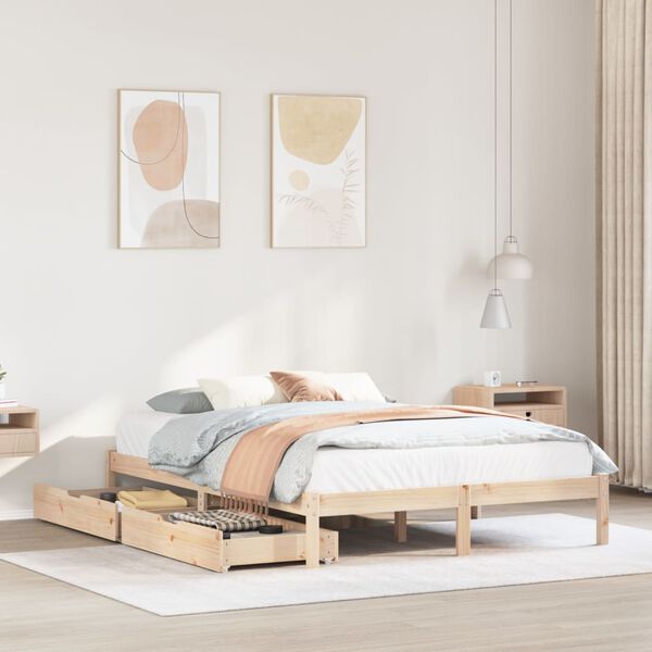 vidaXL Bed Frame without Mattress 160x200 cm Solid Wood Pine
