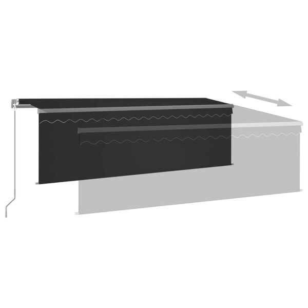vidaXL Manual Retractable Awning with Blind 4x3m Anthracite