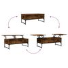 vidaXL Coffee Table Smoked Oak 100x50x40 cm Engineered Wood and Metal