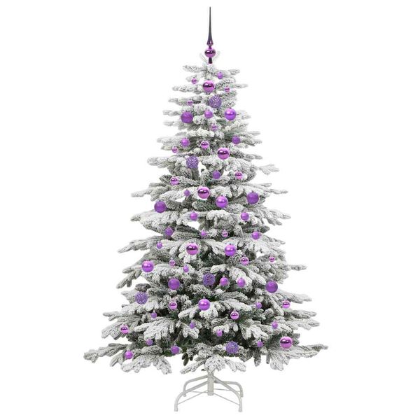 vidaXL Artificial Hinged Christmas Tree White 180 cm PE and PVC