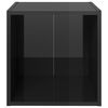 vidaXL 3 Piece TV Cabinet Set High Gloss Black Engineered Wood