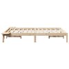 vidaXL Bed Frame Natural 120 x 190 cm Solid Pine Wood