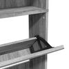 vidaXL Shoe Cabinet with Mirror 4-Layer Grey Sonoma 63x17x134 cm