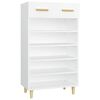 vidaXL Shoe Cabinet White 60x35x105 cm Engineered Wood