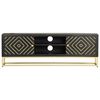 vidaXL TV Cabinet Black and Gold 120x30x40 cm Solid Mango Wood