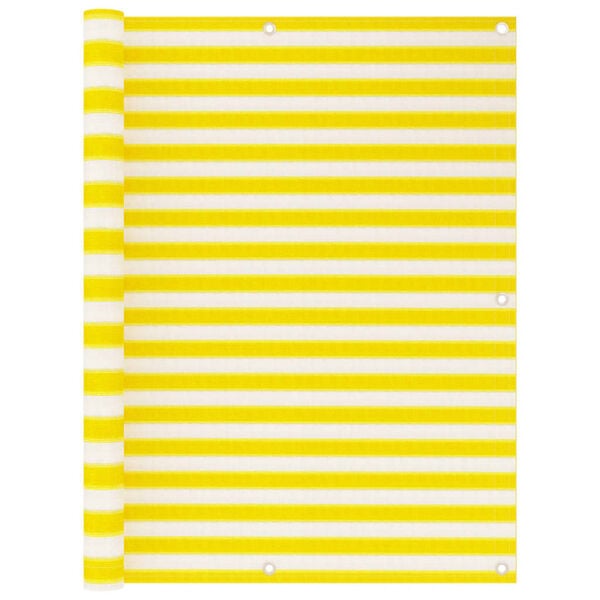 vidaXL Balcony Screen Yellow and White 120x400 cm HDPE