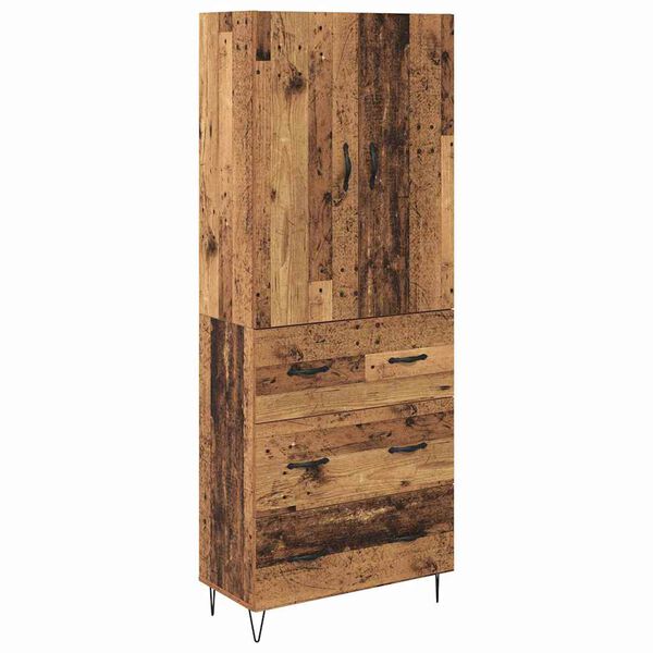 vidaXL Highboard with Drawer 2 pcs Old Wood Engineered Wood