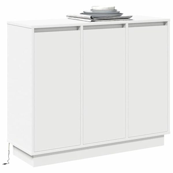 vidaXL LED Sideboard White 90 x 32 x 75 cm Engineered Wood