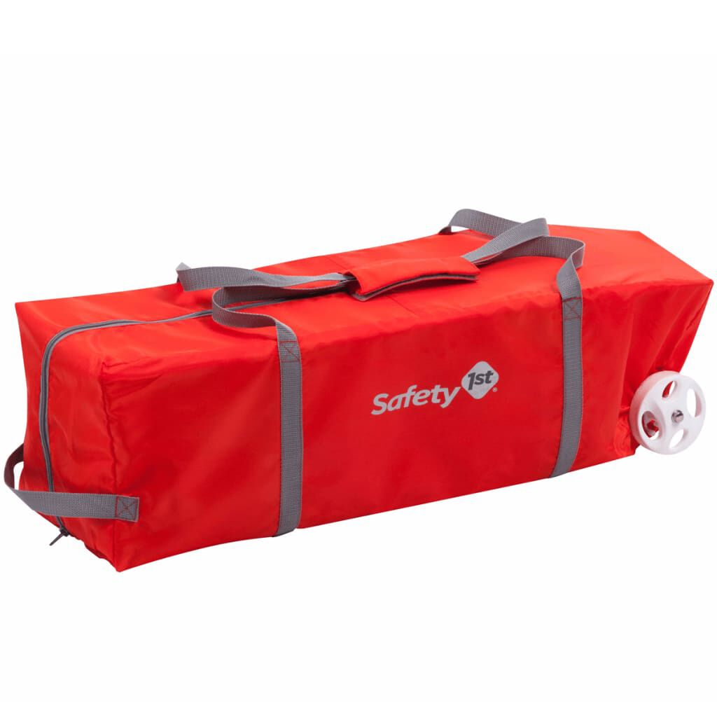 Red travel cot top