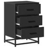 vidaXL Bedside Cabinet Black 40x34.5x60 cm Engineered Wood and Metal
