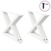 vidaXL Coffee Table Legs 2 pcs White 50x(30-31.3) cm Steel