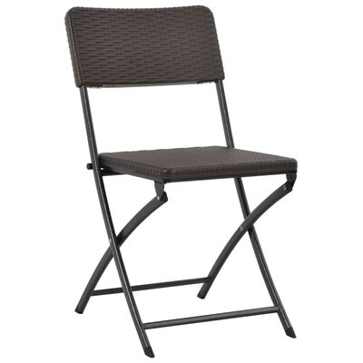 vidaXL Folding Garden Chairs 4 pcs HDPE and Steel Brown